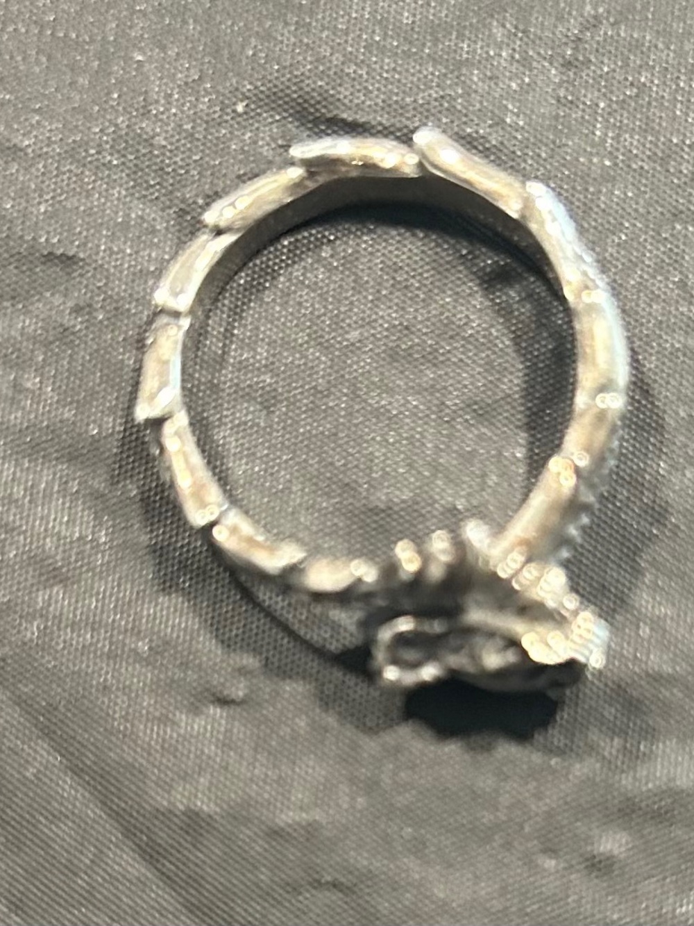 Sterling Silver Textured Dragon Band Ring - 925 Silver
